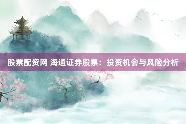 股票配资网 海通证券股票：投资机会与风险分析