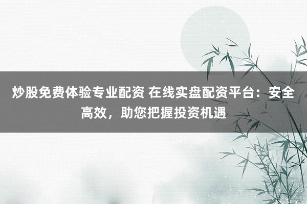 炒股免费体验专业配资 在线实盘配资平台：安全高效，助您把握投资机遇