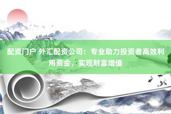 配资门户 外汇配资公司：专业助力投资者高效利用资金，实现财富增值