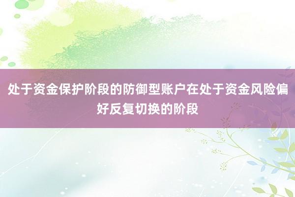 处于资金保护阶段的防御型账户在处于资金风险偏好反复切换的阶段