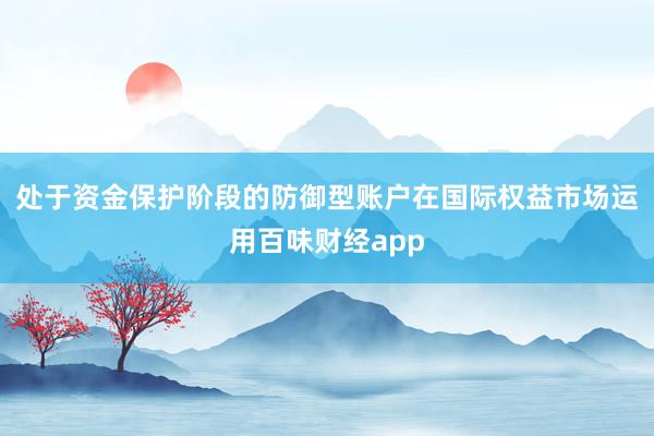 处于资金保护阶段的防御型账户在国际权益市场运用百味财经app