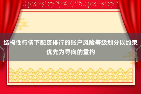 结构性行情下配资排行的账户风险等级划分以约束优先为导向的重构